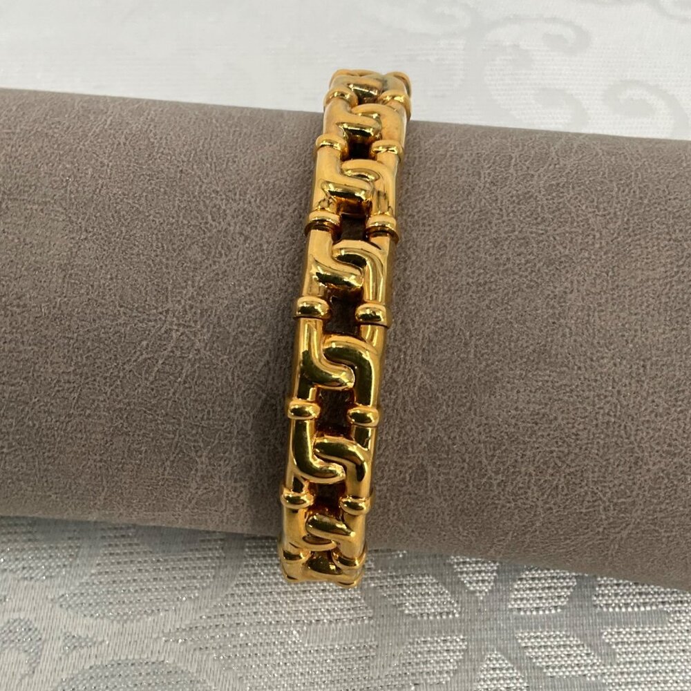 Gold-Tone Chain Link Cuff Bracelet - Picture 2 of 5